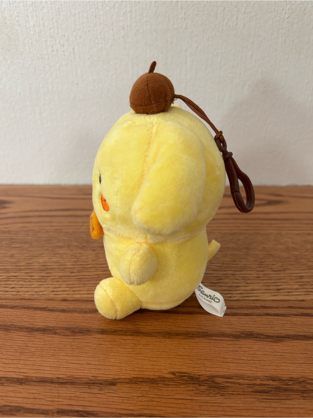 Sanrio Pompompurin Yellow Plush Beret Bow Tie Small Toy Clip On Keychain Bags - Picture 2 of 7